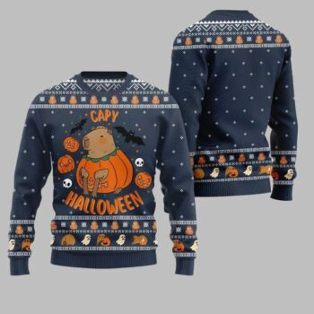 2025 Christmas Capybara Halloween Ugly Christmas Sweater