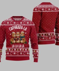 2025 Christmas Capybara La La La Ugly Christmas Sweater
