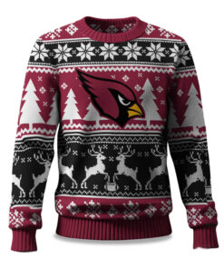 2025 Christmas Cardinals Reindeer Football Ugly Sweater
