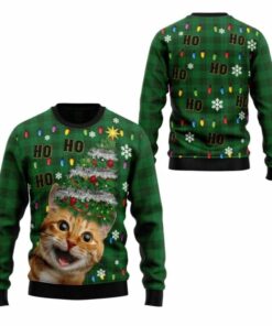 2025 Christmas Cat Christmas Tree Ugly Christmas Sweater