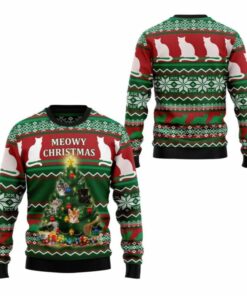 2025 Christmas Cat Meowy Christmas Ugly Christmas Sweater