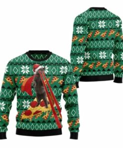 2025 Christmas Cat Pizza Ugly Christmas Sweater