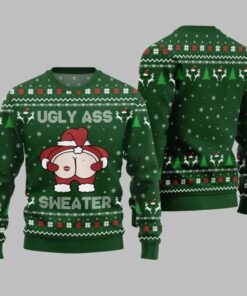 2025 Christmas Caught Kissing Santa Ugly Christmas Sweater
