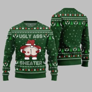 2025 Christmas Caught Kissing Santa Ugly Christmas Sweater
