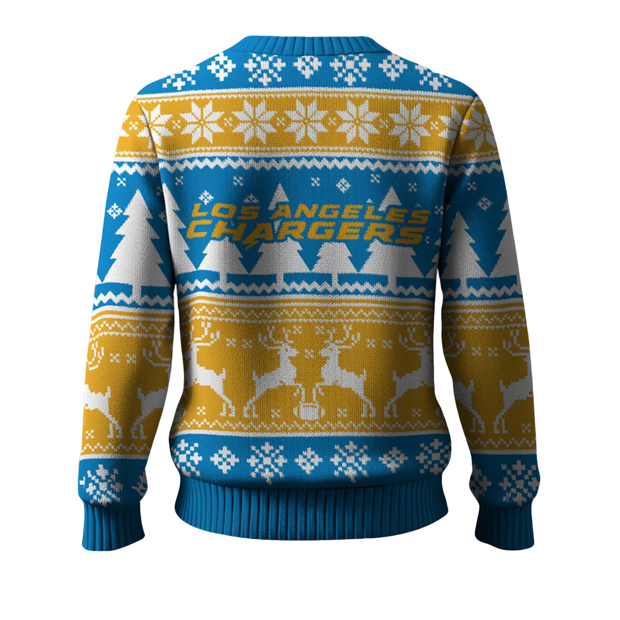 2025 Christmas Chargers Reindeer Football Ugly Sweater 2025 Christmas Chargers Reindeer Football Ugly Sweater