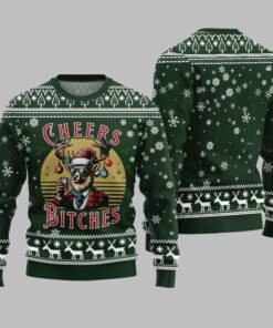 2025 Christmas Cheer Reindeer Bitches Ugly Christmas Sweater