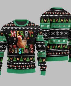 2025 Christmas Chicken Merry Christmas Ugly Christmas Sweater