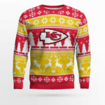 2025 Christmas Chiefs Reindeer Football Ugly Sweater