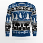 2025 Christmas Colts Reindeer Football Ugly Sweater