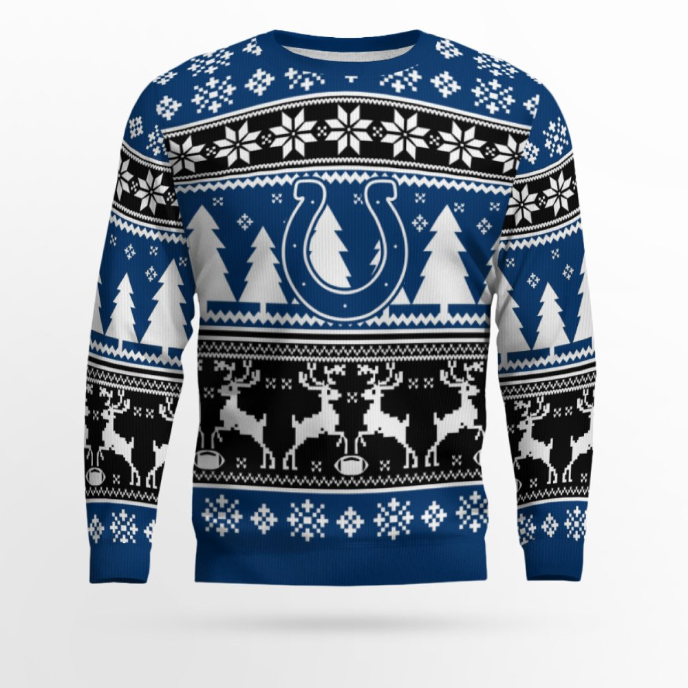 2025 Christmas Colts Reindeer Football Ugly Sweater 1
