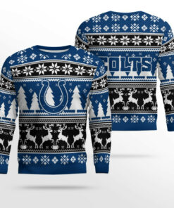 2025 Christmas Colts Reindeer Football Ugly Sweater
