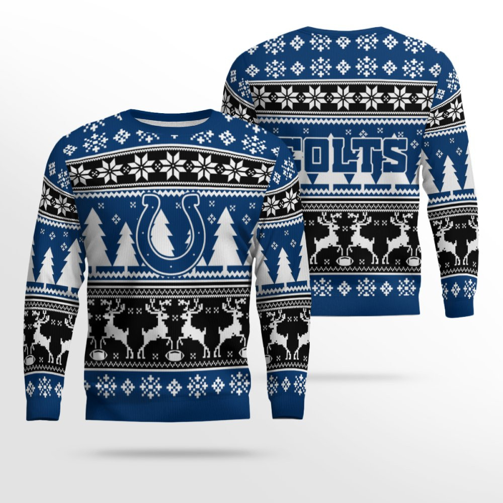 2025 Christmas Colts Reindeer Football Ugly Sweater 2025 Christmas Colts Reindeer Football Ugly Sweater