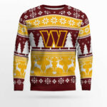 2025 Christmas Commanders Reindeer Football Ugly Sweater