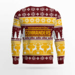 2025 Christmas Commanders Reindeer Football Ugly Sweater