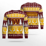 2025 Christmas Commanders Reindeer Football Ugly Sweater 1 2025 Christmas Commanders Reindeer Football Ugly Sweater