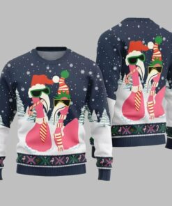 2025 Christmas Cool Flamingo Ugly Christmas Sweater