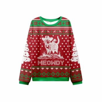 2025 Christmas Cowboy Cat Meowdy Ugly Sweater