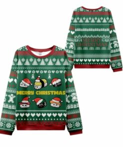 2025 Christmas Cute Sushi Cat Ugly Sweater