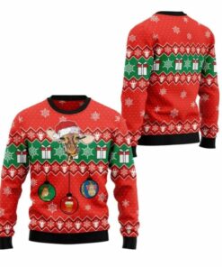 2025 Christmas Dachshund Ugly Lovely Giraffe Sweater
