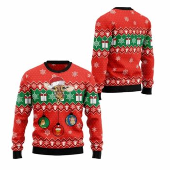2025 Christmas Dachshund Ugly Lovely Giraffe Sweater