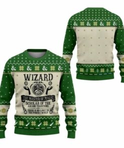2025 Christmas DnD Wizard The Master Of Magic Ugly Sweater