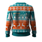 2025 Christmas Dolphins Reindeer Football Ugly Sweater