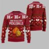 2025 Christmas Drink The Halls With Pickleballs Ugly Sweater Red 2 2025 Christmas Drink The Halls With Pickleballs Ugly Sweater Red