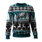 2025 Christmas Eagles Reindeer Football Ugly Sweater