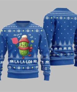 2025 Christmas Fa La Lob Pickleball Ugly Sweater Blue
