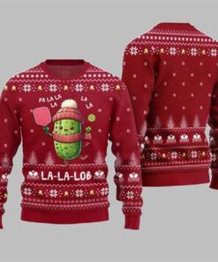 2025 Christmas Fa La Lob Pickleball Ugly Sweater Red