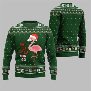 2025 Christmas Fala Mingo Flamingo Sweater Green