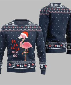 2025 Christmas Fala Mingo Flamingo Sweater Navy