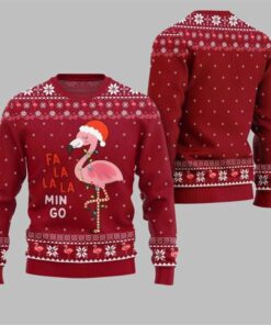 2025 Christmas Fala Mingo Flamingo Sweater Red