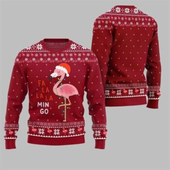 2025 Christmas Fala Mingo Flamingo Sweater Red