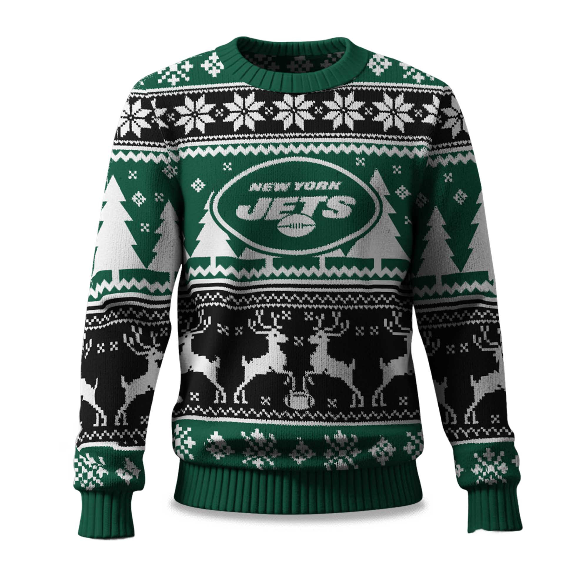 2025 Christmas Jets Reindeer Football Ugly Sweater 2025 Christmas Jets Reindeer Football Ugly Sweater