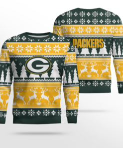 2025 Christmas Packers Reindeer Football Ugly Sweater