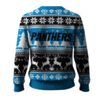 2025 Christmas Panthers Reindeer Football Ugly Sweater
