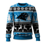 2025 Christmas Panthers Reindeer Football Ugly Sweater 1 2025 Christmas Panthers Reindeer Football Ugly Sweater