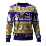 2025 Christmas Ravens Reindeer Football Ugly Sweater 1 2025 Christmas Ravens Reindeer Football Ugly Sweater