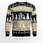 2025 Christmas Saints Reindeer Football Ugly Sweater