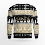 2025 Christmas Saints Reindeer Football Ugly Sweater