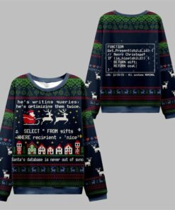 2025 Christmas Database Never Out of Sync Ugly Sweater