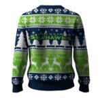 2025 Christmas Seahawks Reindeer Football Ugly Sweater