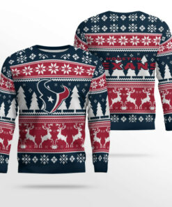 2025 Christmas Texans Reindeer Football Ugly Sweater