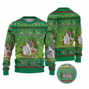 2025 Christmas The Grnch & Max with Sleigh Ugly Christmas Sweater