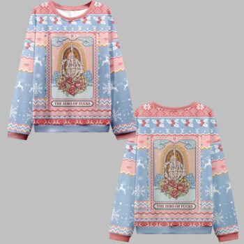2025 Christmas The Zero Of Fucks Tarot Ugly Christmas Sweater