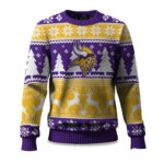 2025 Christmas Vikings Reindeer Football Ugly Sweater 1 2025 Christmas Vikings Reindeer Football Ugly Sweater