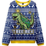2025 Cute Tree Rex Christmas Ugly Sweater