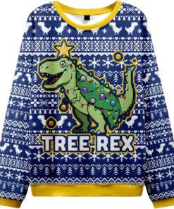 2025 Cute Tree Rex Christmas Ugly Sweater
