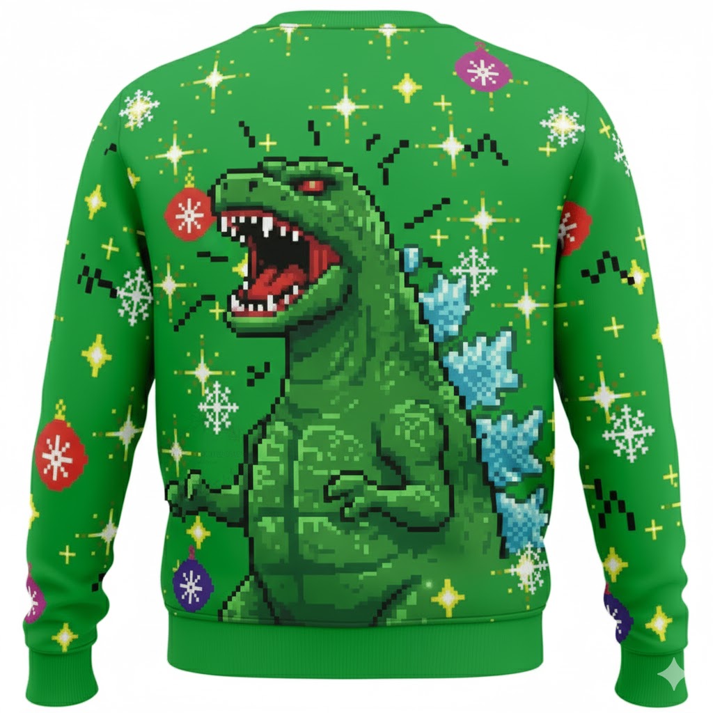 2025 Godzilla Tree Christmas Ugly Sweater Green 2025 Godzilla Tree Christmas Ugly Sweater Green